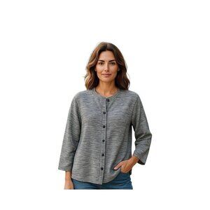 Coldwater Creek Textured Silk Blend Shirt Jacket Womens Size PL Classic Office